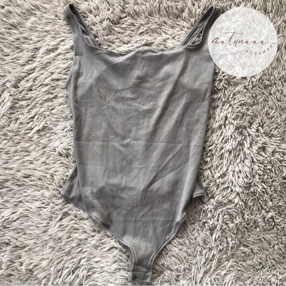 Skims Ribbed Stretch Cotton Bodysuit in Pacific 2X - Picture 1 of 3